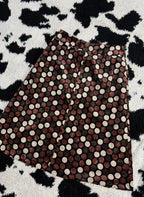 Brown Dotted Velvet Skirt
