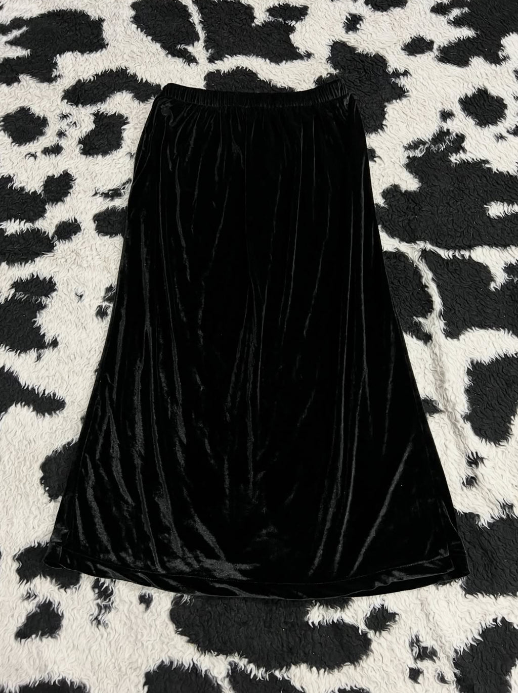 Long Velvet Black Skirt