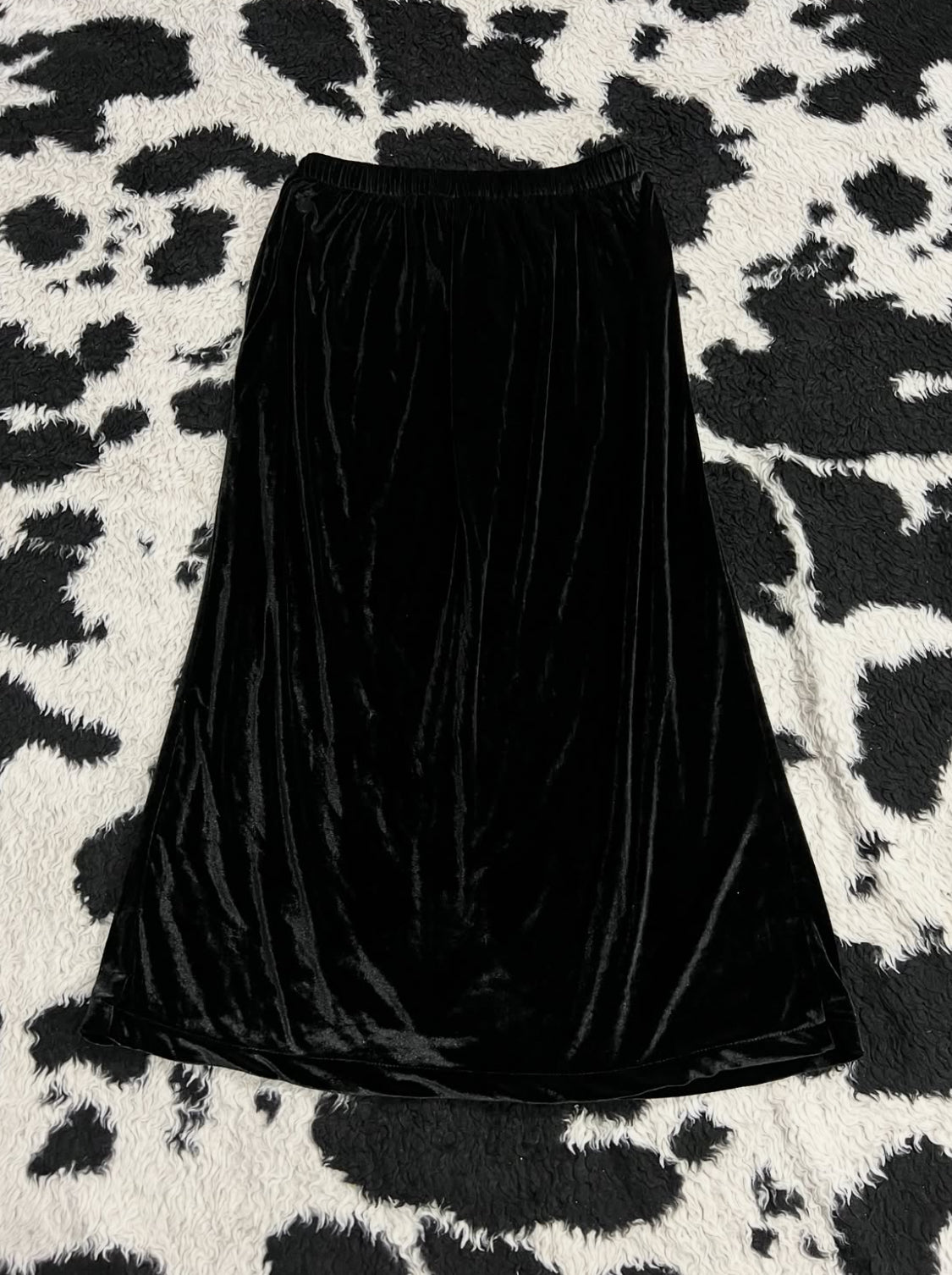 Long Velvet Black Skirt