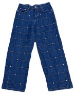 Studded Blue Boxy Denims (Waist 36)