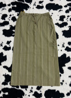 Striped Cargo Long Skirt