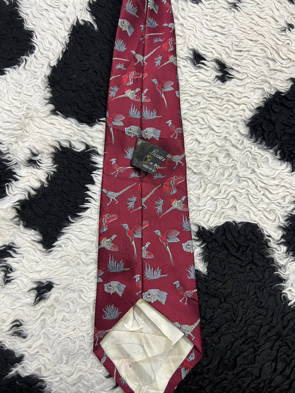 Pheasants & Dogs Embroidered Tie