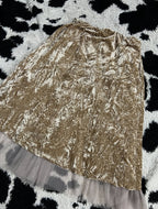 Golden Velvet Net-Layered Skirt