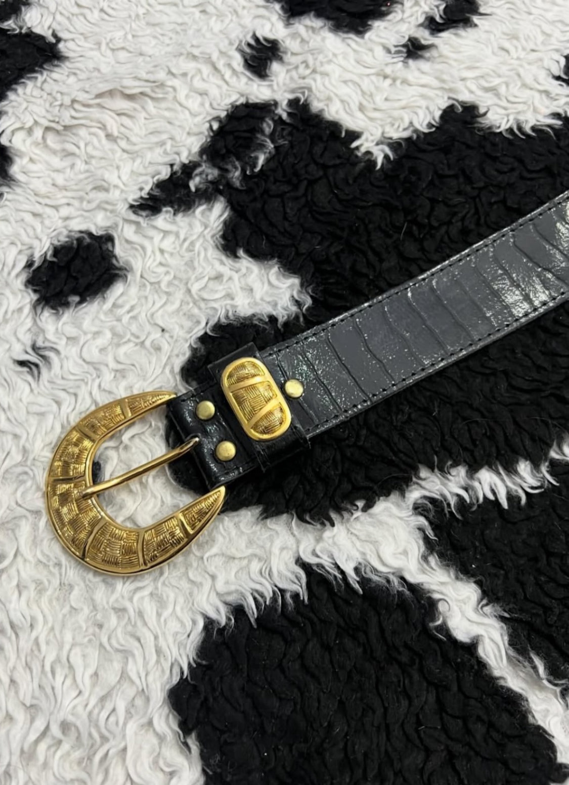 Golden Buckle Black Belt