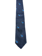 Blue Embroidered Bird Tie
