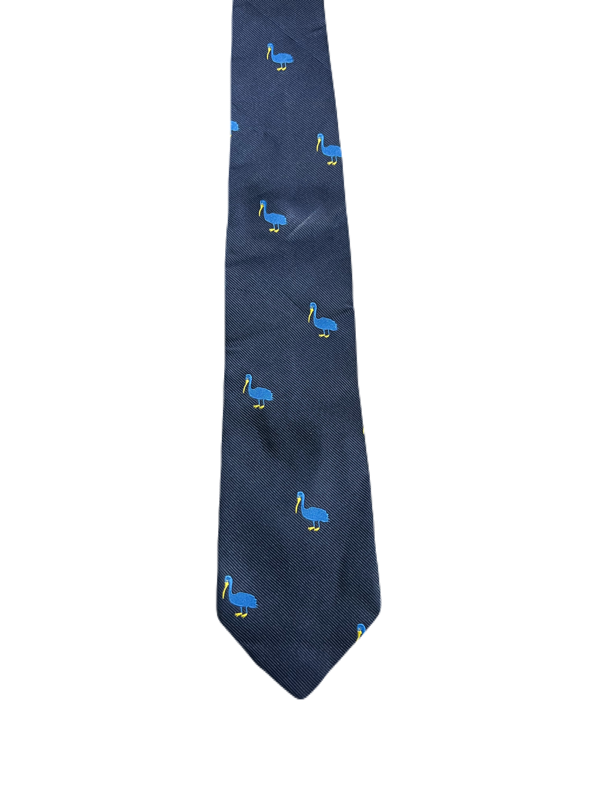 Blue Embroidered Bird Tie