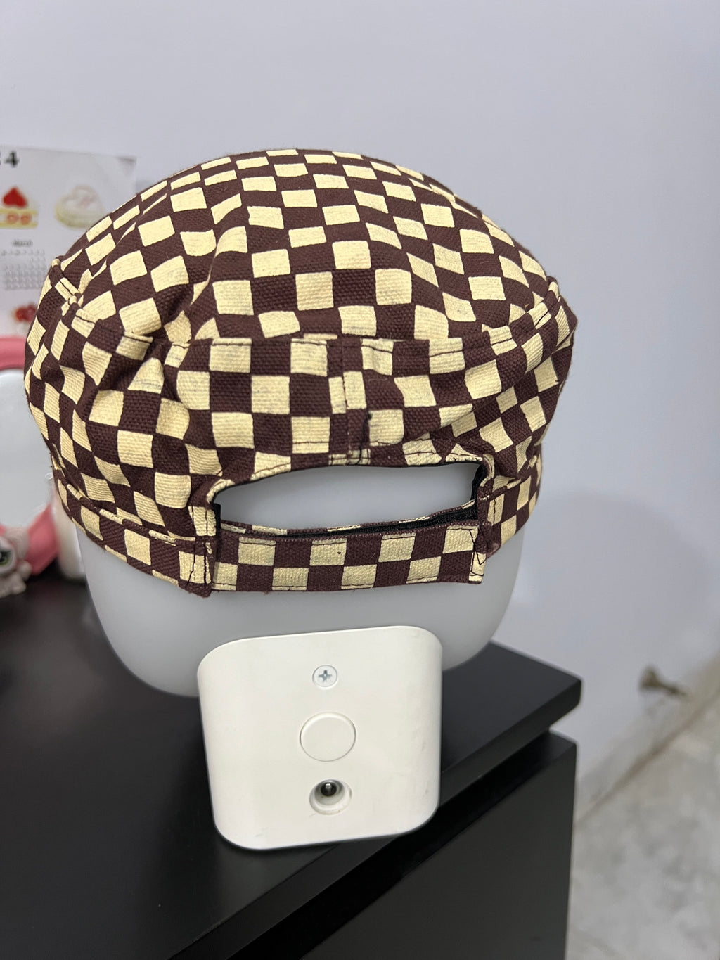 Brown & Beige Checkered Cap