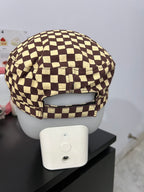 Brown & Beige Checkered Cap