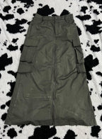 Green Zipper Cargo Skirt