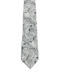 Nubio Black & White Fully Embroidered Paisley Tie