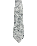 Nubio Black & White Fully Embroidered Paisley Tie
