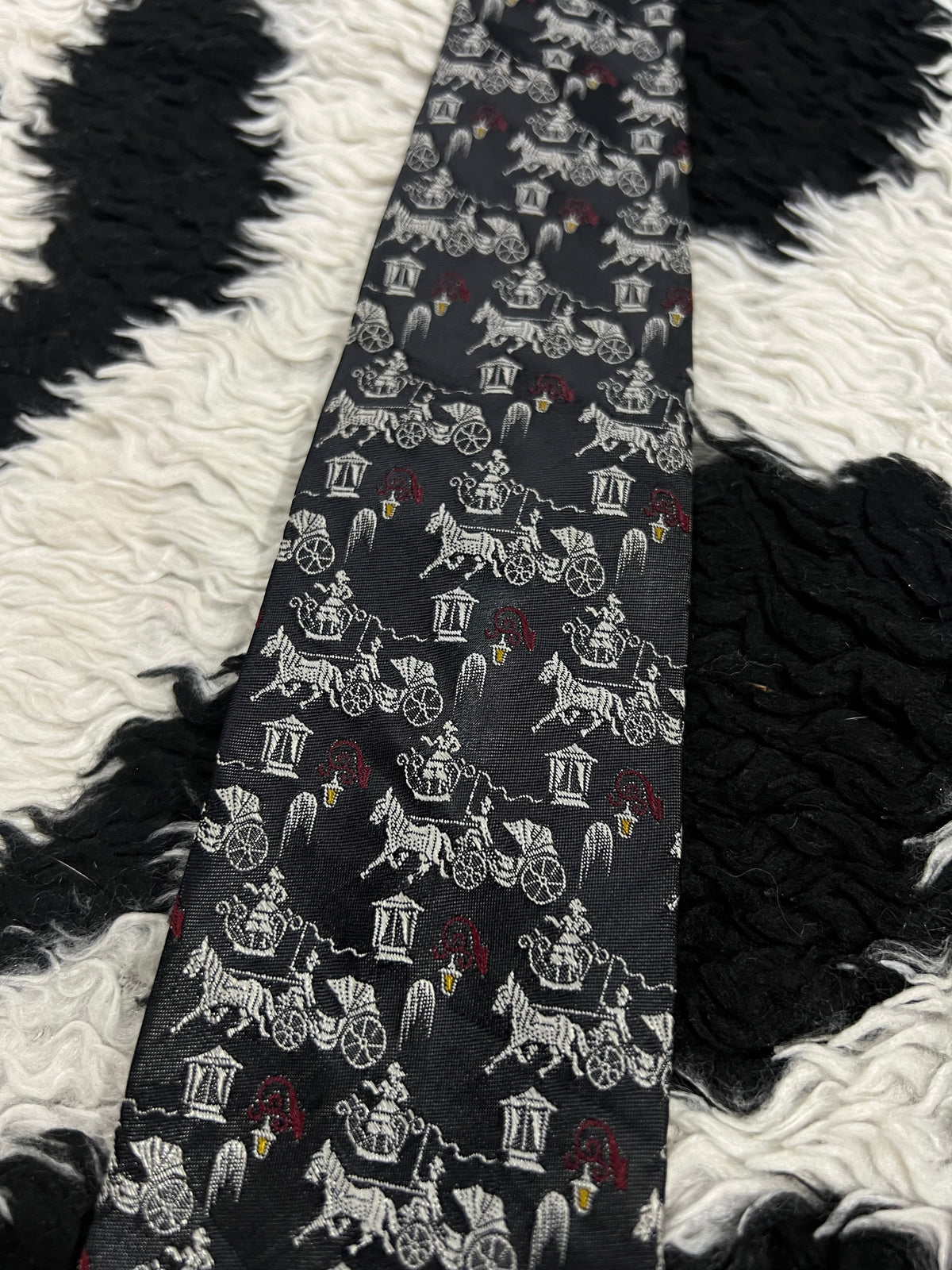 Carriage Embroidered Narrow Tie