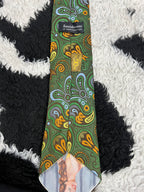 Saundersons Green Fully Embroidered Tie