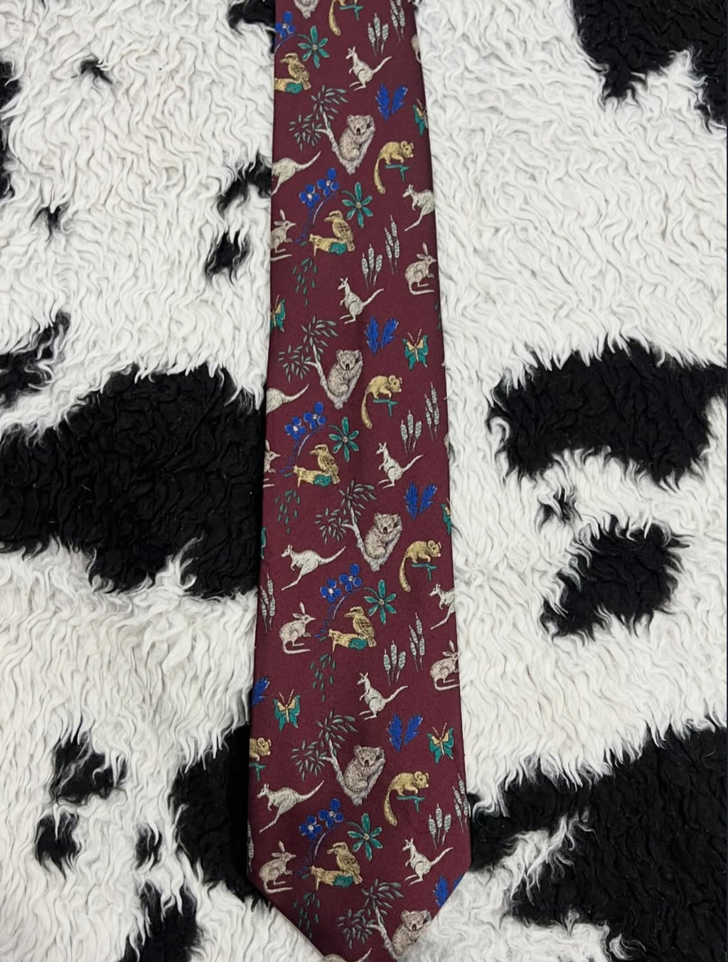 Embroidered Wild Animals Tie