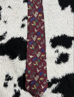 Embroidered Wild Animals Tie