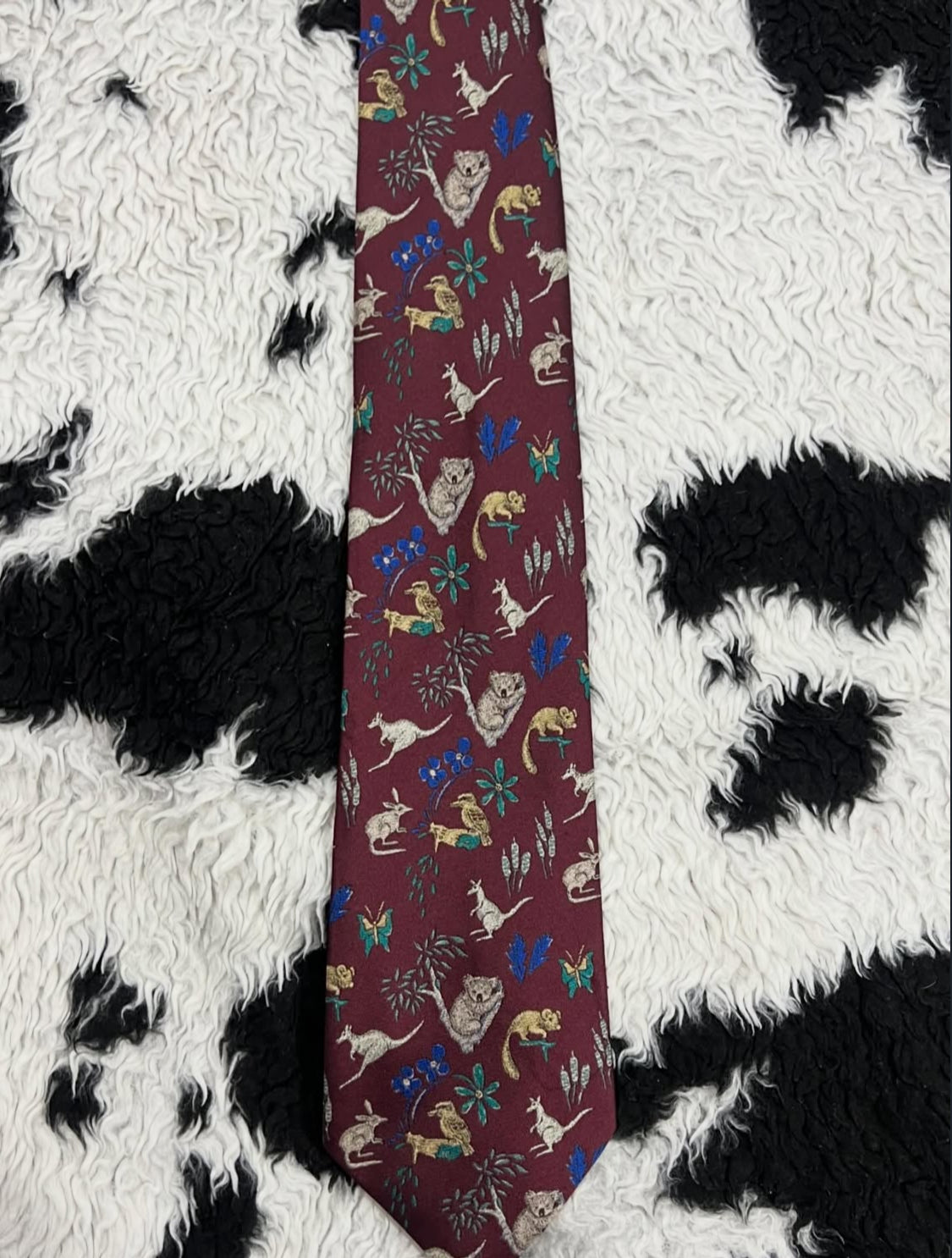 Embroidered Wild Animals Tie