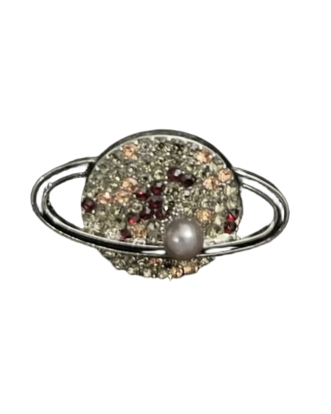 Bedazzled Planet Brooch Pin