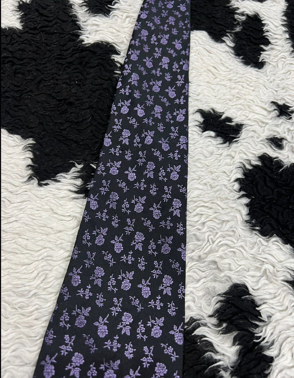 Black & Purple Floral Tie