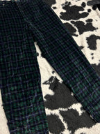 Blue & Green Plaid Velvet Pants (Waist 28)