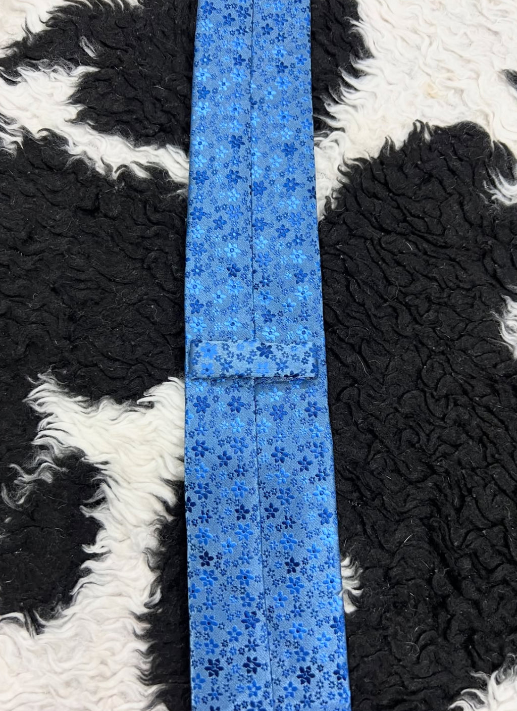 Blue Floral Embroidered Tie