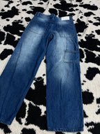 Double-Shaded Spray Painted Pockets Blue Denims (Waist 32)