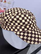 Brown & Beige Checkered Cap
