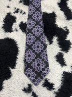 St. Micheal Black & Purple Embroidered Tie