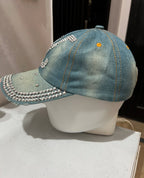 LV Bedazzled Denim Cap