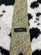 Mustard & Green Fully Embroidered Tie