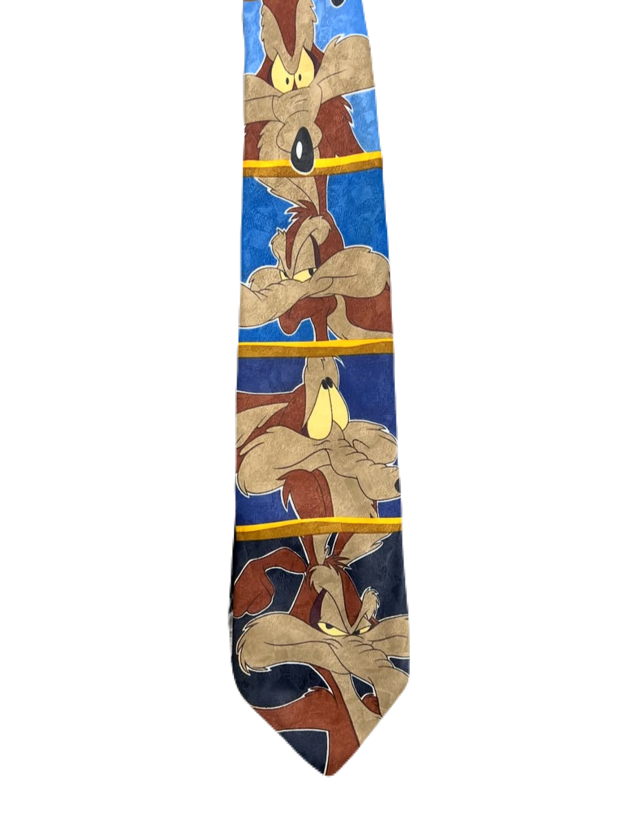 Vintage 1997 Looney Tunes Will E. Coyote Tie