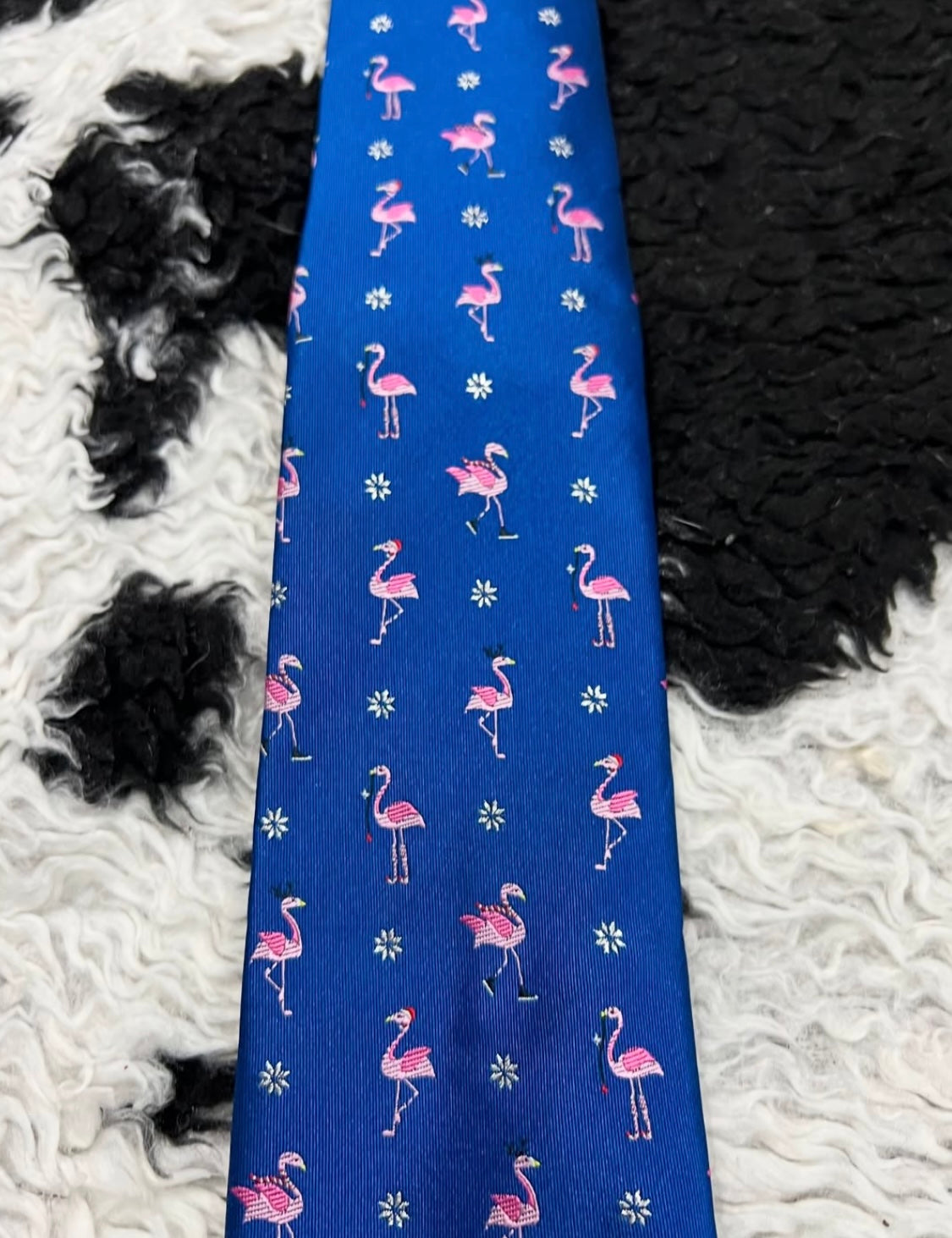 Flamingos Embroidered Tie