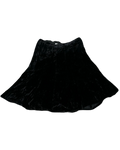 Mid-Length Below Knees Black Velvet Skirt