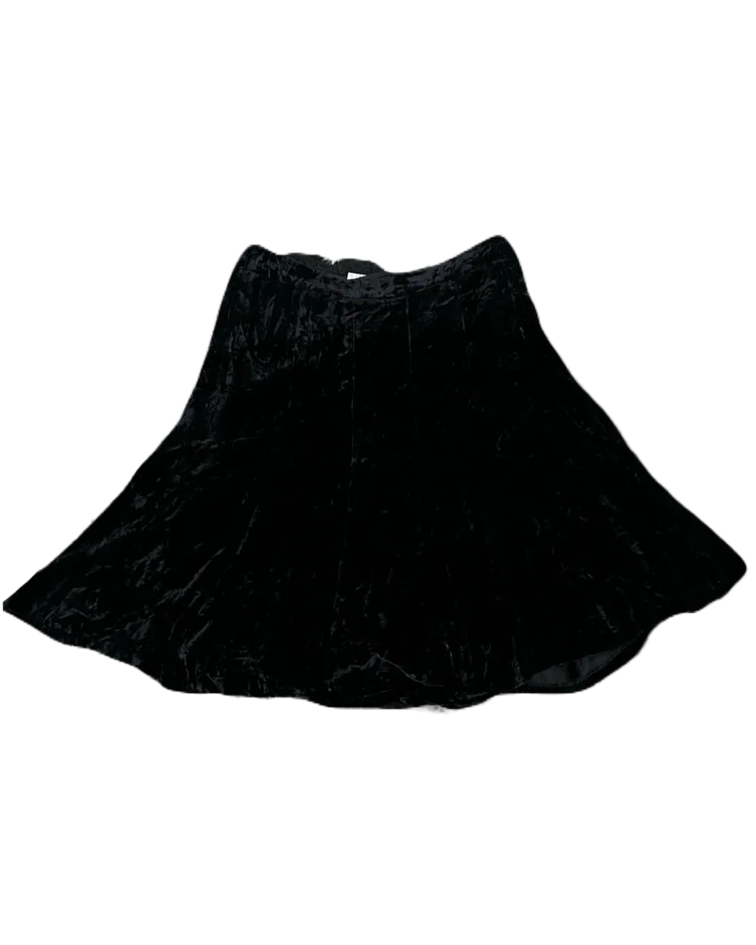 Mid-Length Below Knees Black Velvet Skirt