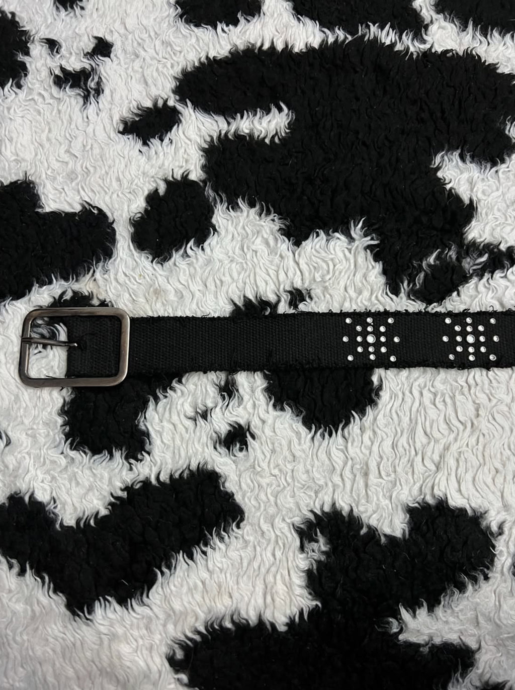 Black Studded Fabric Belt