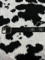 Black Studded Fabric Belt