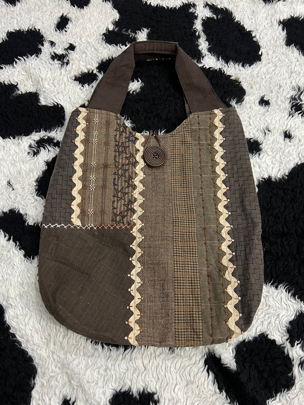 Brown Patchwork Bag