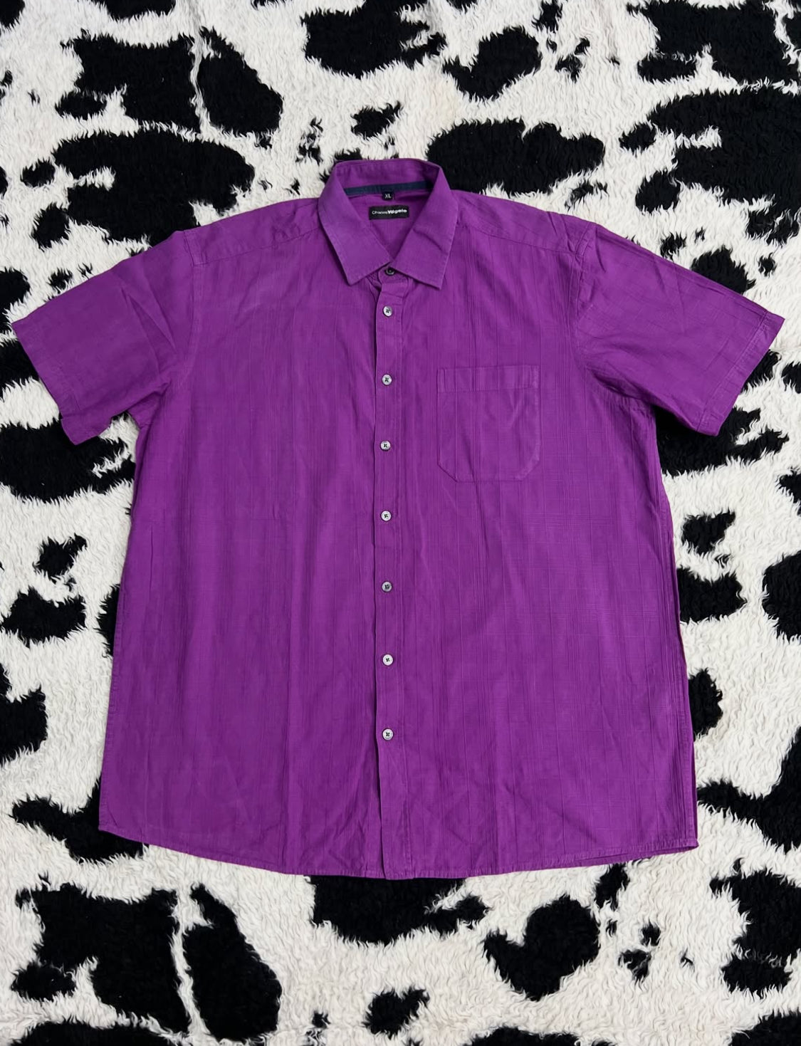 Charles Vögele Purple Half-Sleeve Buttonup