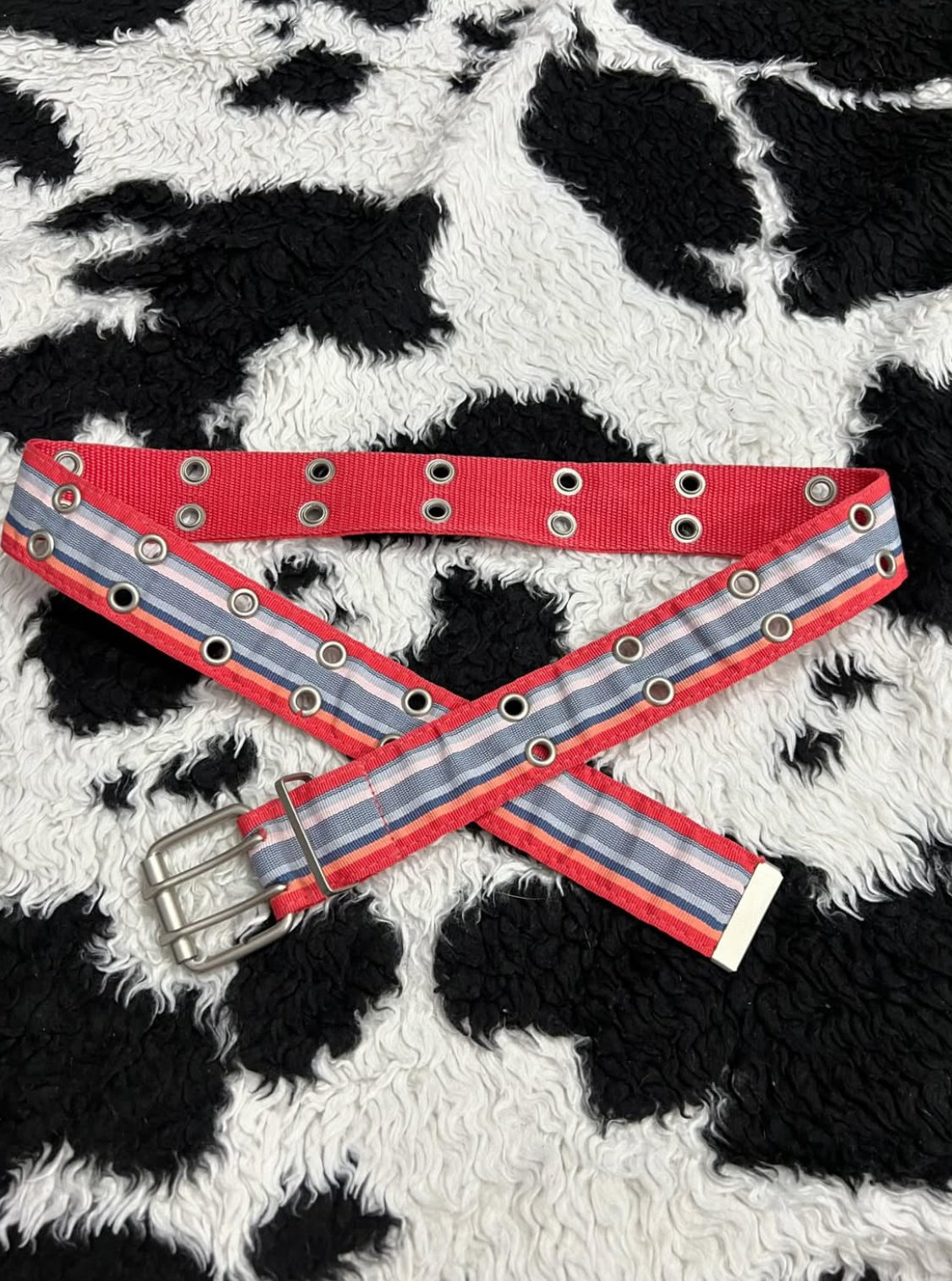 Pink & Blue Double Hole Belt