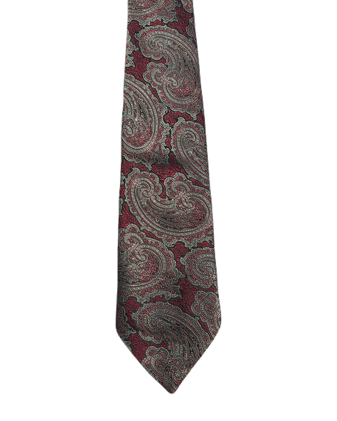 Hornes Fully Embroidered Red Paisley Tie