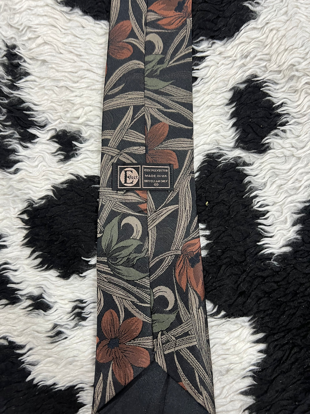 Black & Brown Floral Tie