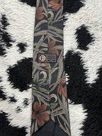 Black & Brown Floral Tie