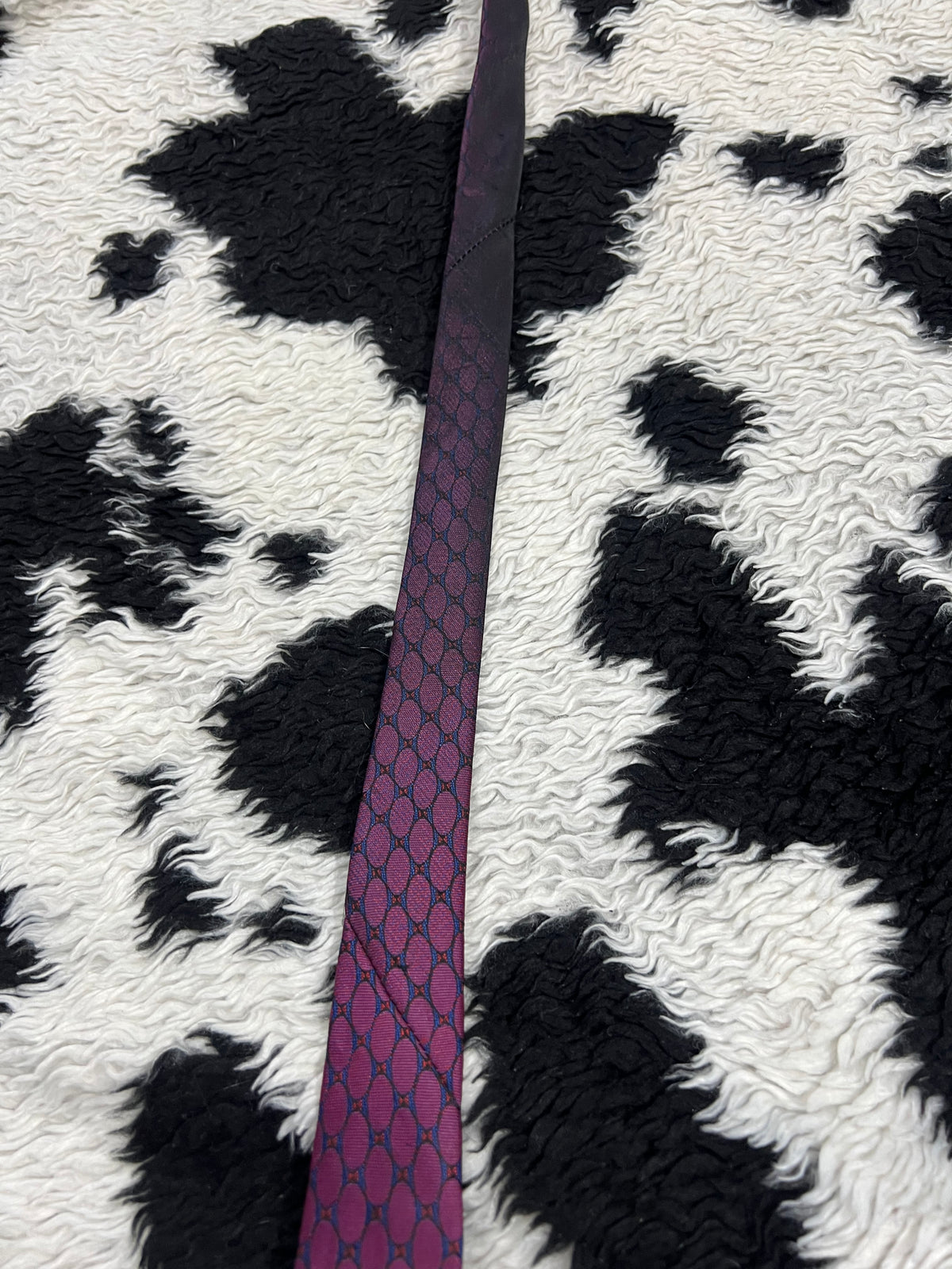 Double-Shaded Embroidered Purple Narrow Tie