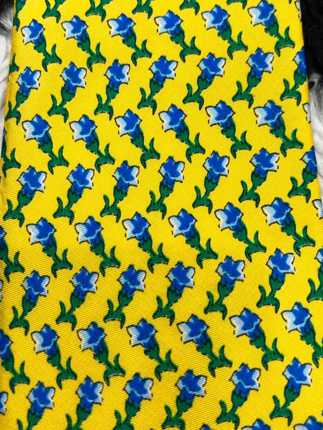 Yellow Blue Floral Tie