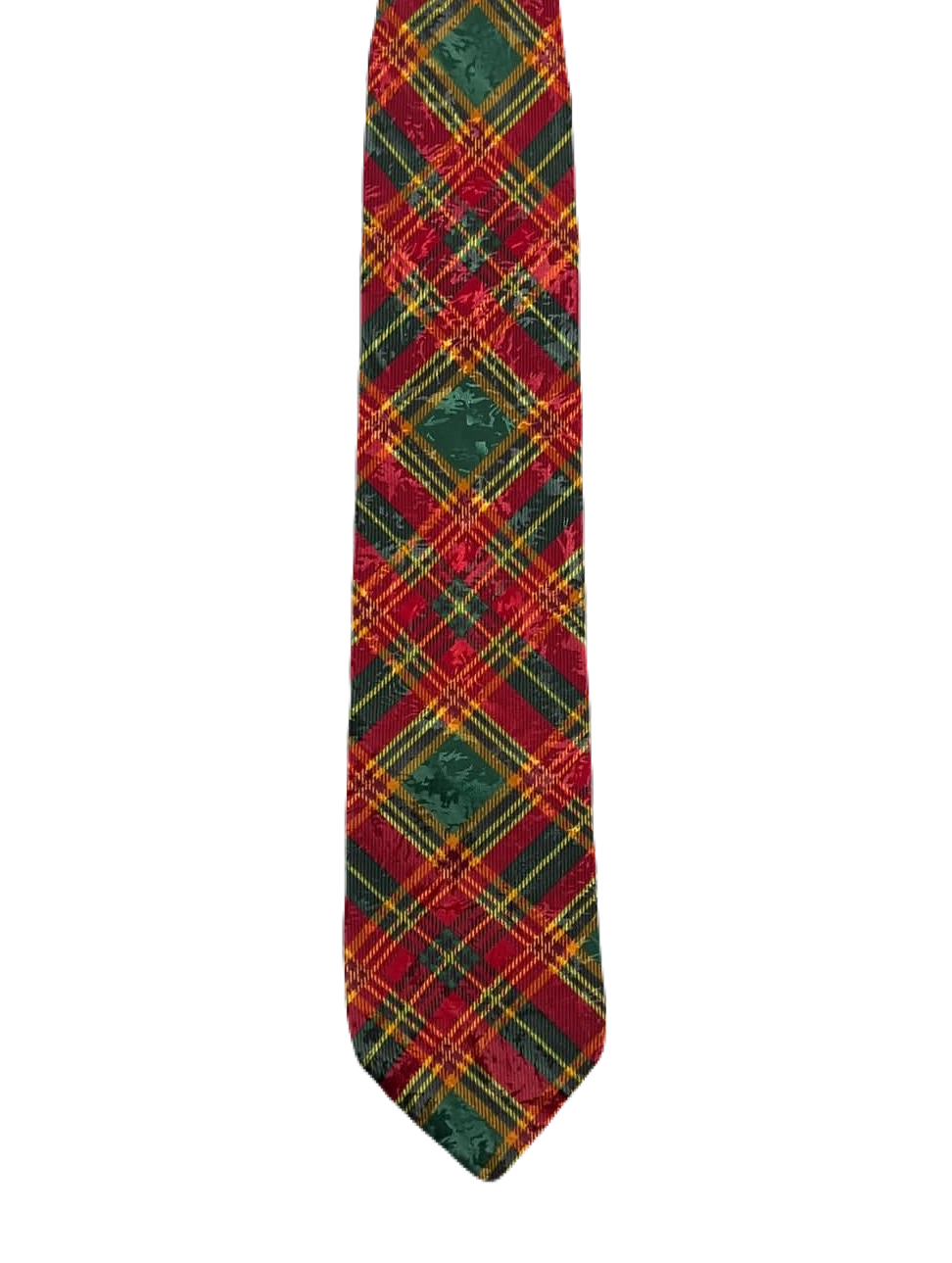 Hollyvogue Red & Green Plaid Tie