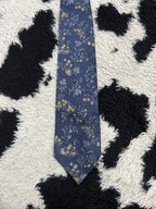Nina Ricci Paris Blue Floral Embroidered Tie