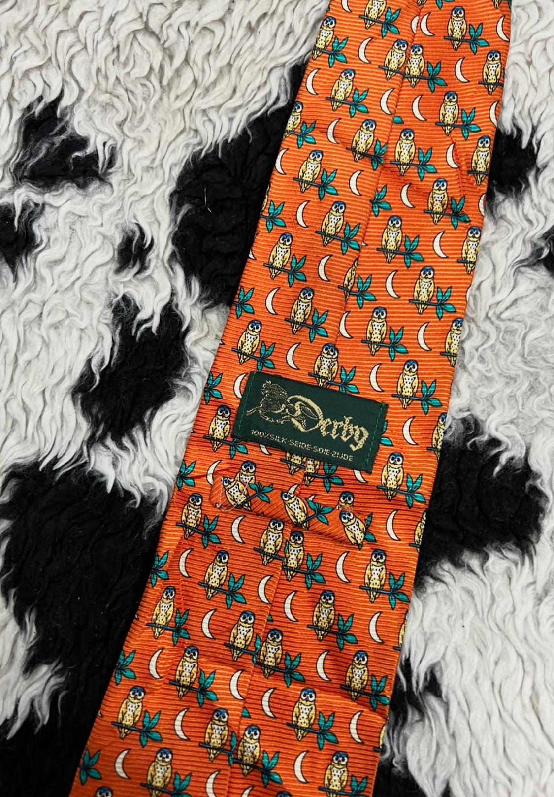 Whimsical Owls & Moon Tie