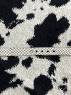 White Glitter Zipper Belt