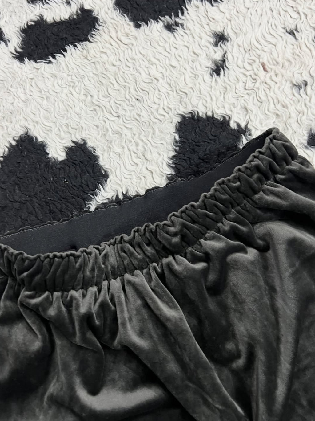 Grey-ish Brown Long Velvet Skirt