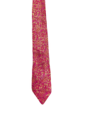 Narrow Hot Pink & Golden Paisley Tie