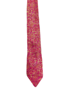 Narrow Hot Pink & Golden Paisley Tie